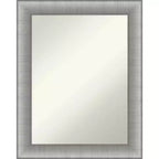 23" x 29" Elegant Bathroom Wall Mirror Brushed Pewter - Amanti Art: Modern Rectangle, Wall Mount