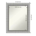 Miroir mural de salle de bain encadré en étain brossé de 23" x 29"