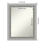 Miroir mural de salle de bain encadré en étain brossé de 23" x 29"