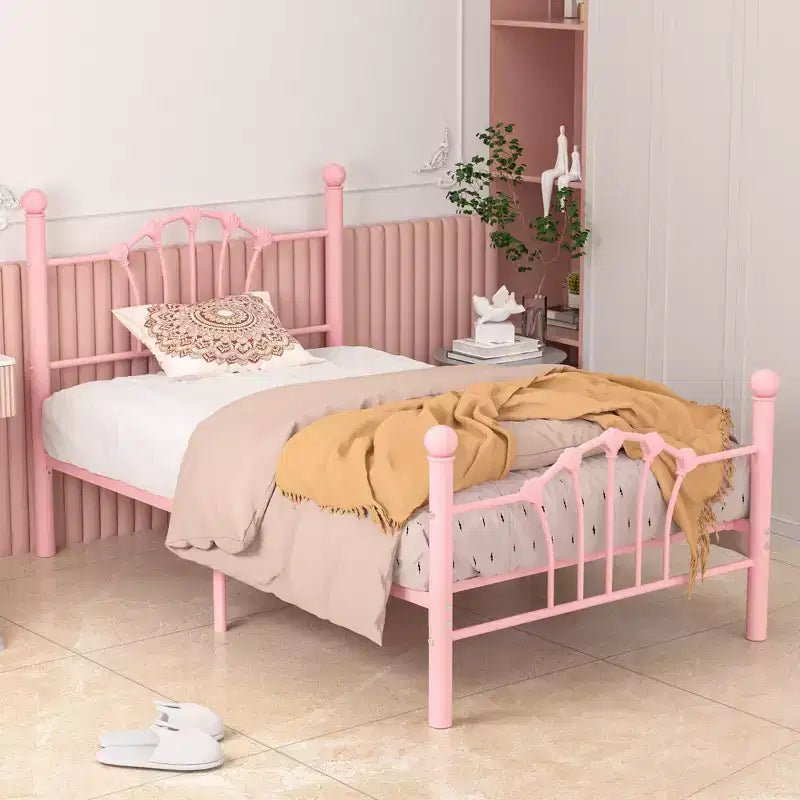 Twin Bed Frame with Headboard and Footboard, Modern Metal Platform Bed