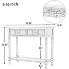 Console avec deux tiroirs et étagère inférieure