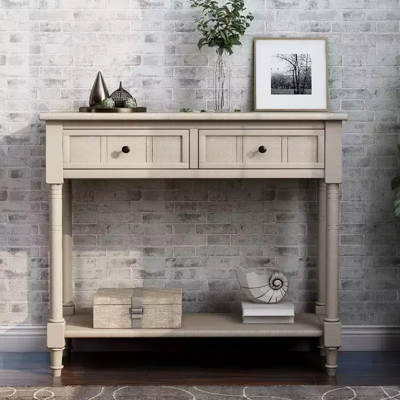 Console avec deux tiroirs et étagère inférieure