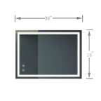 Miroir de salle de bain LED 32x24 pouces avec contrôle tactile dimmable et interrupteur mural
