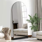 Miroir arqué pleine longueur avec cadre en métal, 31 x 70 po, noir