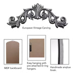 Miroir sur pied arqué de style vintage avec cadre en métal, 66x36 / 43x24 pouces
