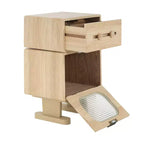 Table d'appoint pivotante de style robot avec rangement, finition naturelle