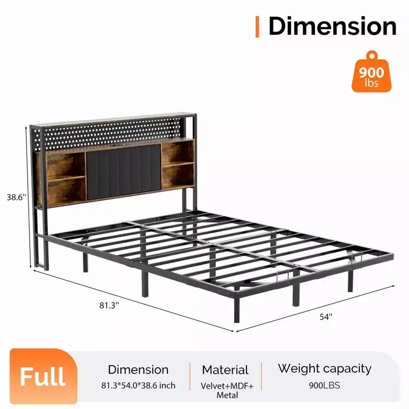 Cadre de lit flottant avec lumières LED, station de charge, rangement caché et tête de lit en velours, sommier tapissier non requis