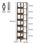 Étagère étroite à 6 niveaux avec protection des bords, structure en bois et fer