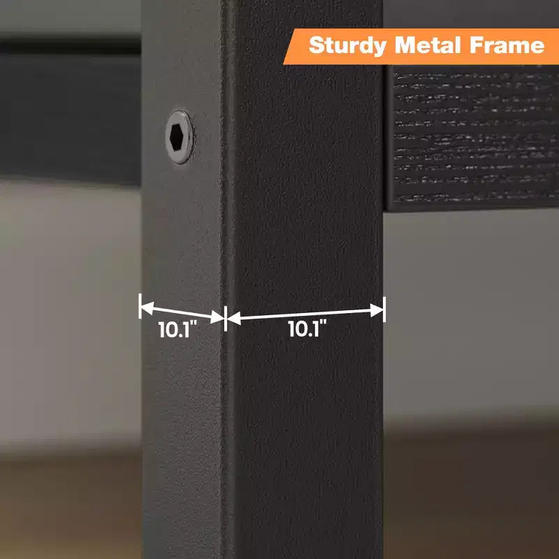 6-Tier Narrow Bookcase with Edge Protection, Wood and Iron Frame