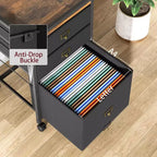 Meuble de classement mobile avec tiroirs en tissu, Organiseur de rangement roulant sous le bureau pour bureau à domicile