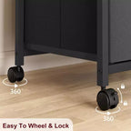 Meuble de classement mobile avec tiroirs en tissu, Organiseur de rangement roulant sous le bureau pour bureau à domicile