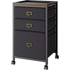 Meuble de classement mobile avec tiroirs en tissu, Organiseur de rangement roulant sous le bureau pour bureau à domicile
