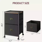 Meuble de classement mobile avec tiroirs en tissu, Organiseur de rangement roulant sous le bureau pour bureau à domicile