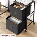 Meuble de classement mobile avec tiroirs en tissu, Organiseur de rangement roulant sous le bureau pour bureau à domicile