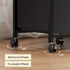 Meuble de classement mobile avec tiroirs en tissu, Organiseur de rangement roulant sous le bureau pour bureau à domicile