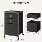 Meuble de classement mobile avec tiroirs en tissu, Organiseur de rangement roulant sous le bureau pour bureau à domicile