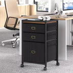 Meuble de classement mobile avec tiroirs en tissu, Organiseur de rangement roulant sous le bureau pour bureau à domicile