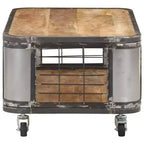 Table basse avec roulettes - Bois de manguier massif, 100 cm