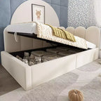 Twin Upholstered Platform Daybed with Hydraulic Storage and Metal Slatted Frame