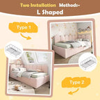 Twin Upholstered Platform Daybed with Hydraulic Storage and Metal Slatted Frame