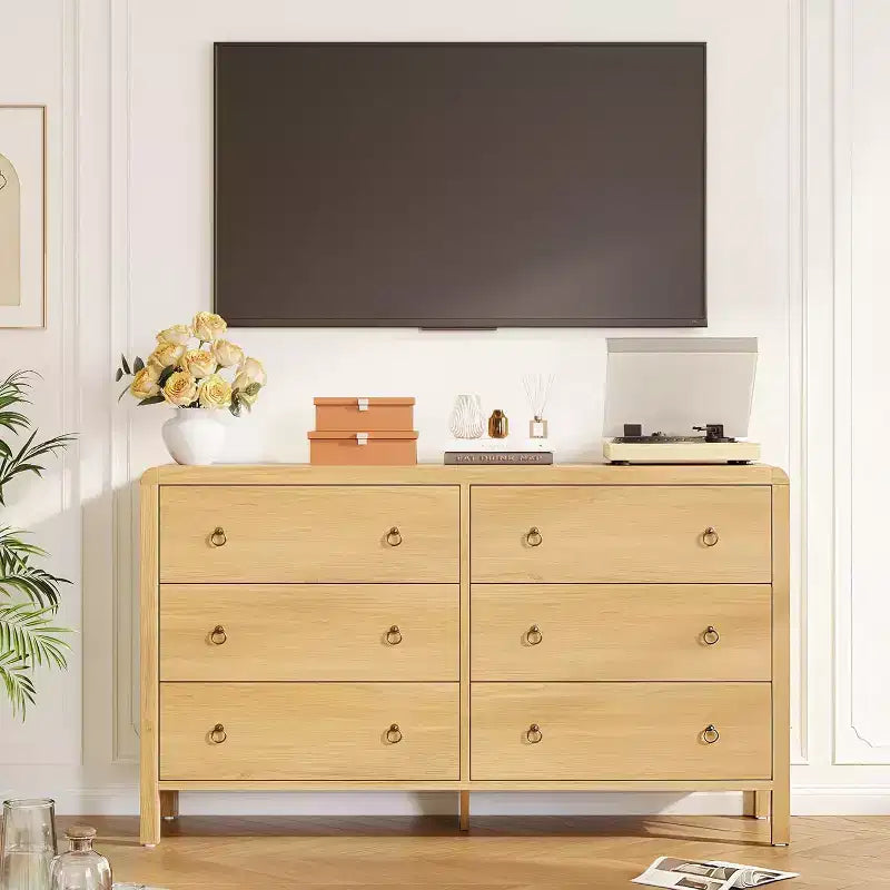 6-Drawer Dresser with Metal Handles