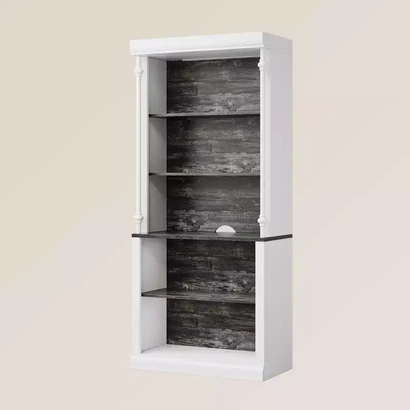Bibliothèque à 5 niveaux avec armoire de rangement et éclairage LED