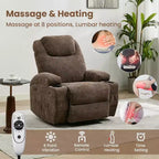 Fauteuil inclinable, pivotant à 360°, avec fonction massage et chauffage