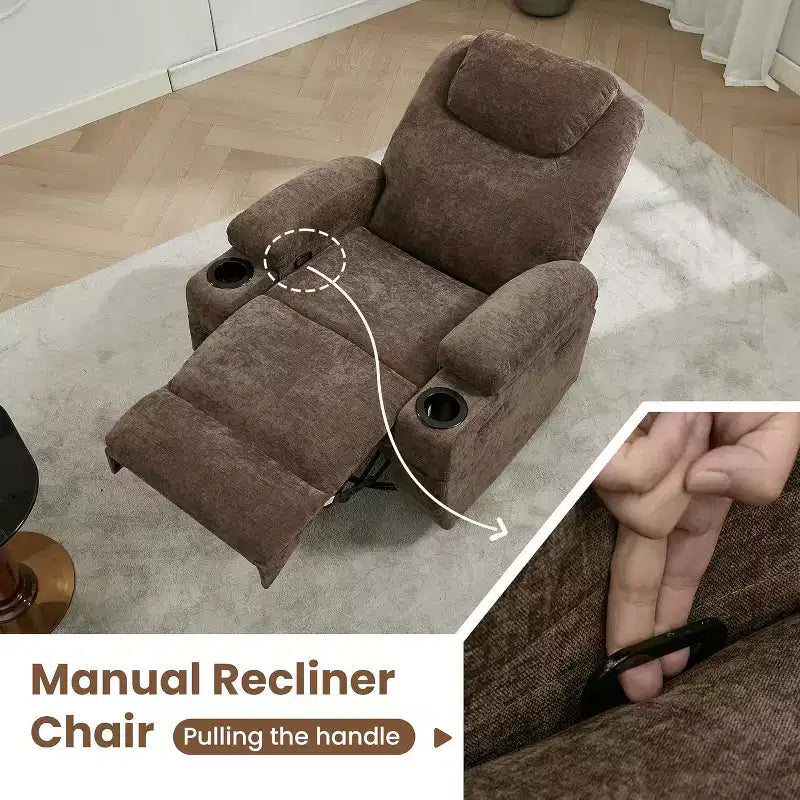 Fauteuil inclinable, pivotant à 360°, avec fonction massage et chauffage