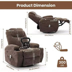 Fauteuil inclinable, pivotant à 360°, avec fonction massage et chauffage