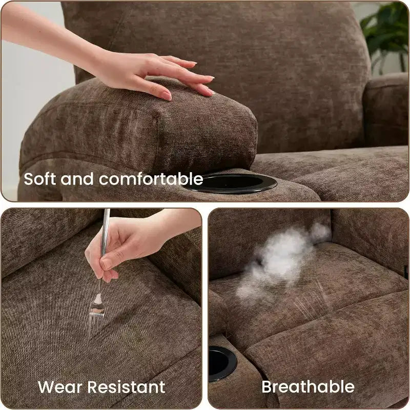 Fauteuil inclinable, pivotant à 360°, avec fonction massage et chauffage