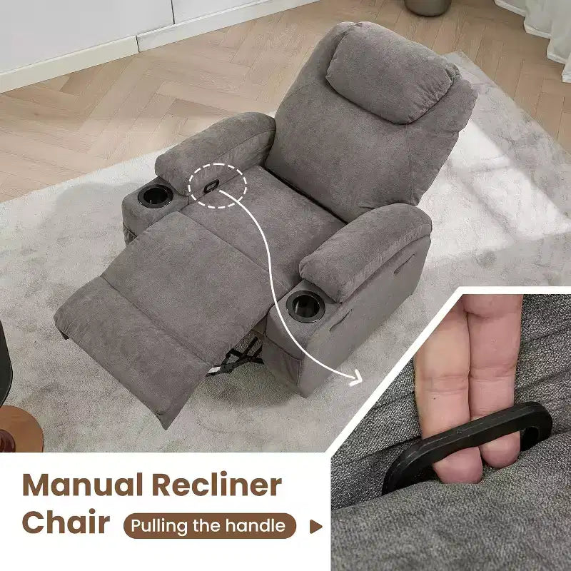 Fauteuil inclinable, pivotant à 360°, avec fonction massage et chauffage