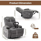 Fauteuil inclinable, pivotant à 360°, avec fonction massage et chauffage