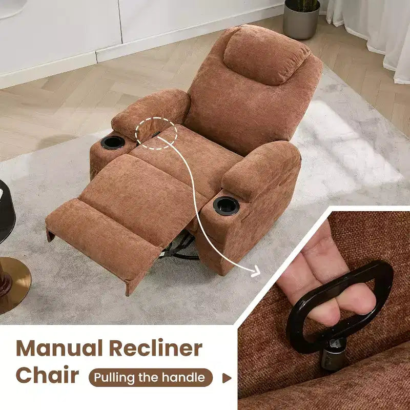 360 Swivel Rocker Recliner Chair with Massage and Heat Function