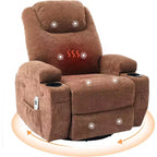 Fauteuil inclinable, pivotant à 360°, avec fonction massage et chauffage