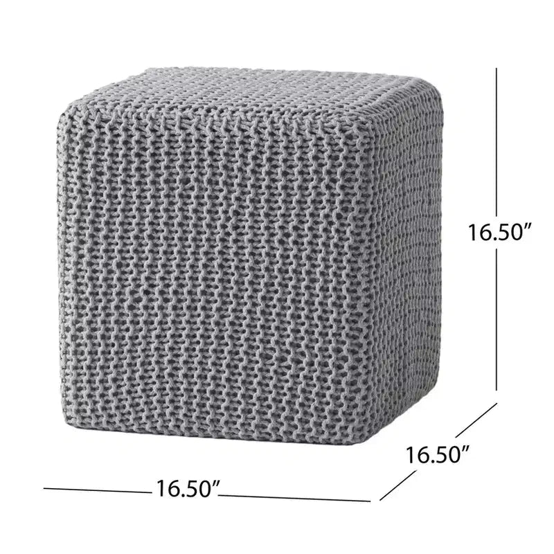 Pouf ottoman carré en coton