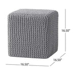 Pouf ottoman carré en coton