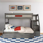 Twin Over Full Bunk Bed with Staircase and Trundle