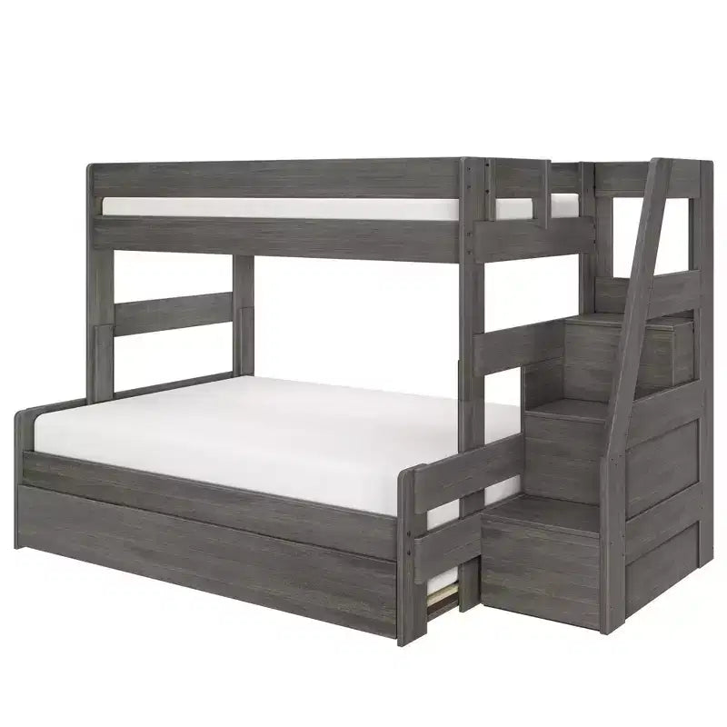 Twin Over Full Bunk Bed with Staircase and Trundle