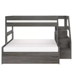 Twin Over Full Bunk Bed with Staircase and Trundle