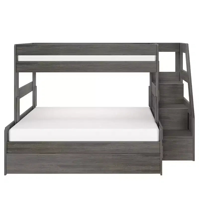 Twin Over Full Bunk Bed with Staircase and Trundle