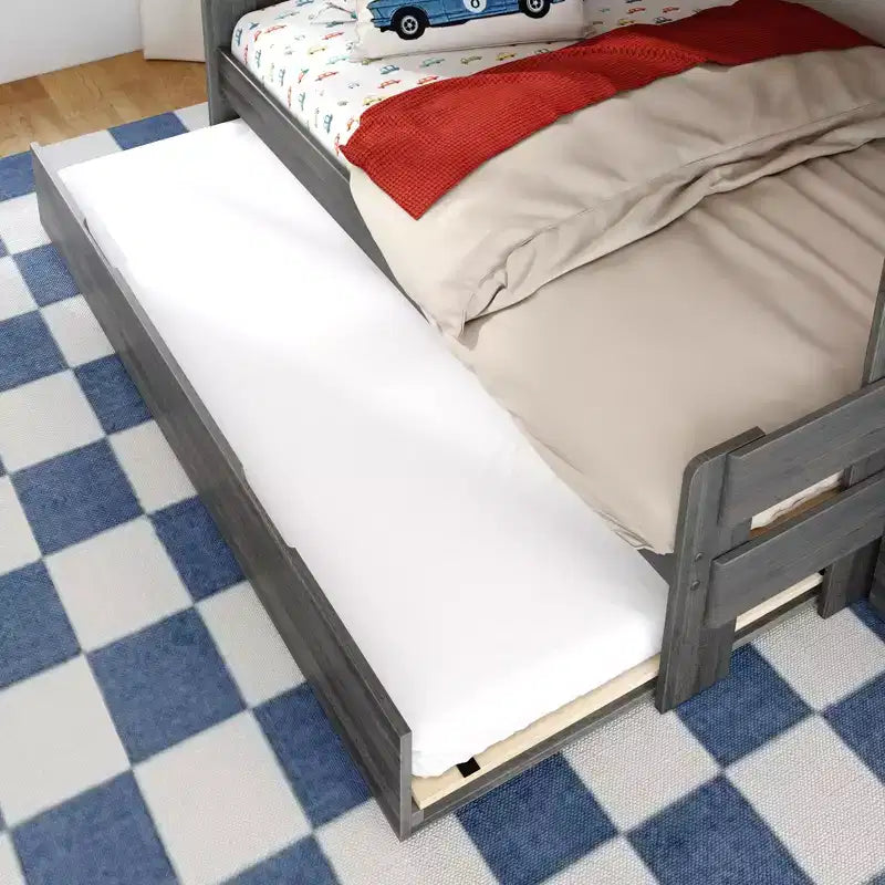 Twin Over Full Bunk Bed with Staircase and Trundle