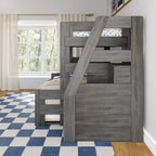 Twin Over Full Bunk Bed with Staircase and Trundle