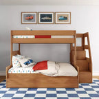 Twin Over Full Bunk Bed with Staircase and Trundle