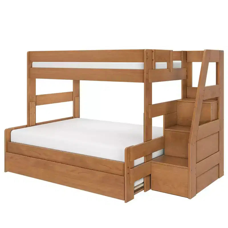 Twin Over Full Bunk Bed with Staircase and Trundle
