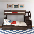Twin Over Full Bunk Bed with Staircase and Trundle