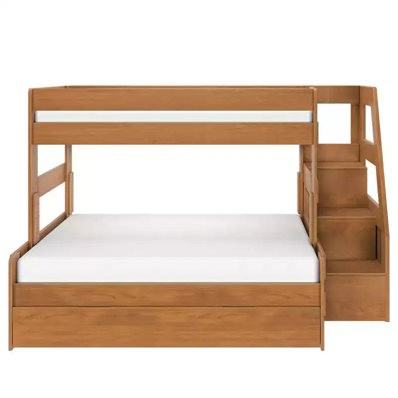 Twin Over Full Bunk Bed with Staircase and Trundle