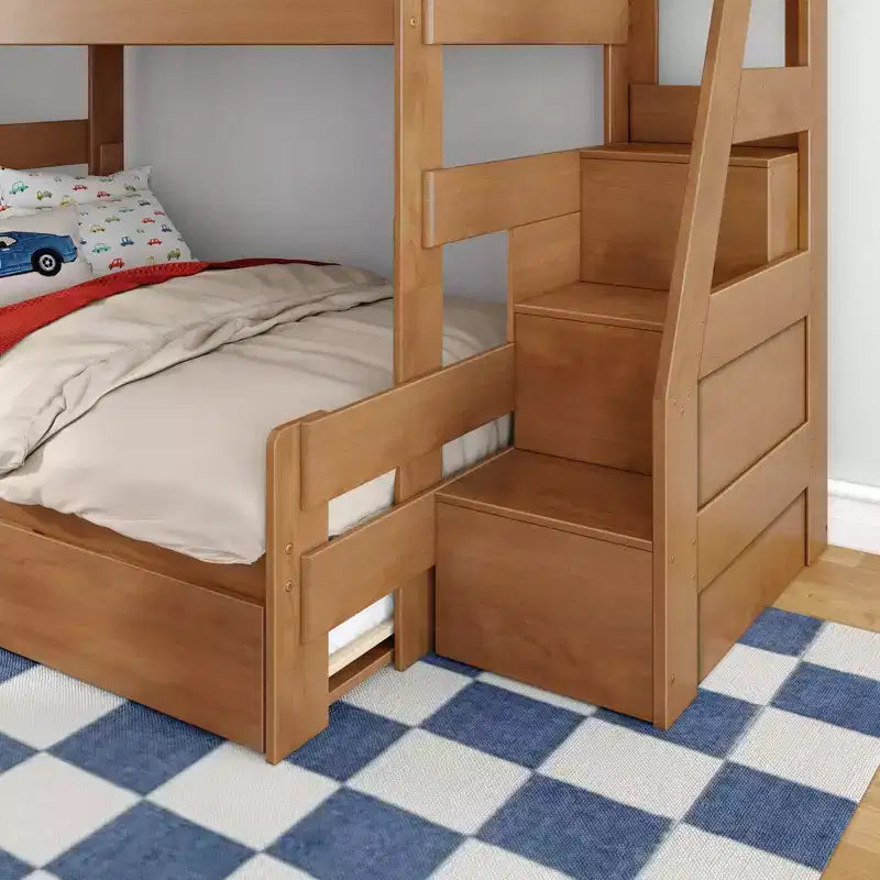 Twin Over Full Bunk Bed with Staircase and Trundle