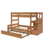 Twin Over Full Bunk Bed with Staircase and Trundle