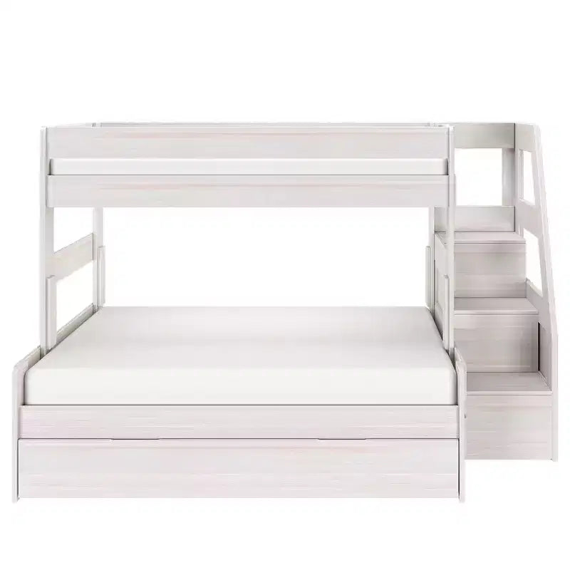 Twin Over Full Bunk Bed with Staircase and Trundle