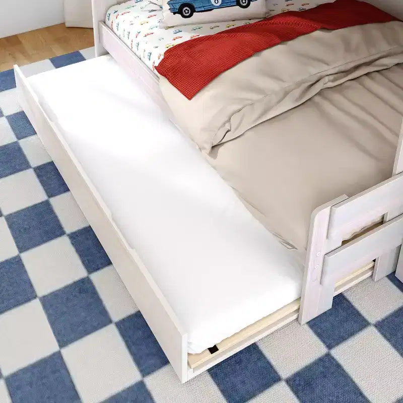 Twin Over Full Bunk Bed with Staircase and Trundle